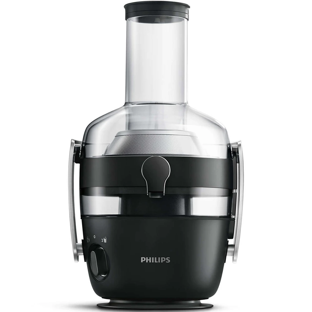 Philips Avance Collection Extractor de Zumo de Frutas y Verduras, Tecnología Fiberboost, Quickclean Plus Para una Limpieza Fácil, 1100 W, Plata, 2,1 l, Negro (HR1921/20)